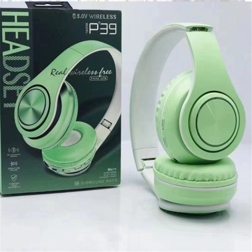 Ασύρματα ακουστικά Bluetooth Macaron Surround Bass P39 Πράσινα