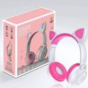 Παιδικά ακουστικά με αυτάκια  BT-028C Μικρόφωνο Bluetooth 5.0 sd ΡΟΖ-ΚΟΚΚΙΝΑ-ΜΑΥΡΑ