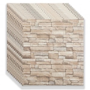 Πακέτο 10 τεμάχια Ταπετσαρίες Πέτρας καφέ Αυτοκόλλητες Αδιάβροχες