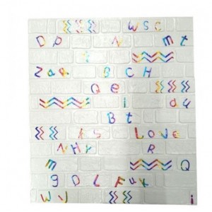 Άσπρα πολύχρωμα γράμματα Ταπετσαρίες αυτοκόλλητες αδιάβροχες 77x70cm 