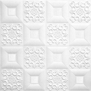 Άσπρο Σχέδια Κουτάκια ταπετσαρία Οροφής-Τοίχου Αυτοκόλλητη Αδιάβροχη 70x70cm