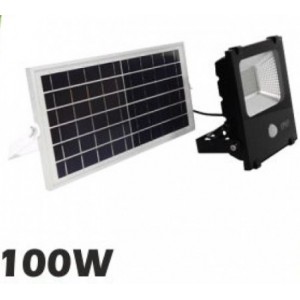 Ηλιακός Φωτοβολταϊκός Προβολέας LED 100W 6000lm 180° Αδιάβροχος-Αισθητήρα