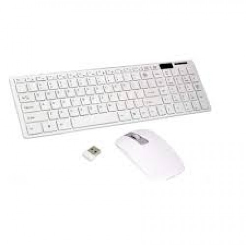 ΛΕΥΚΟ Ασύρματο Πληκτρολόγιο και ποντίκι γραφείου WB-8010