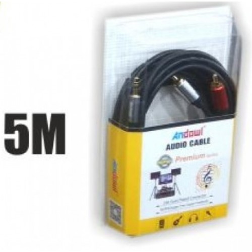 QY-AV06 Καλώδιο ήχου 3.5mm jack ST to 2RCA 5M