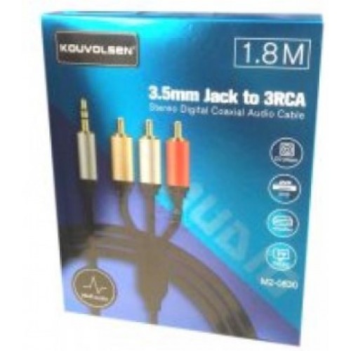Καλώδιο ήχου 3.5mm jack to 3RCA 1.8M