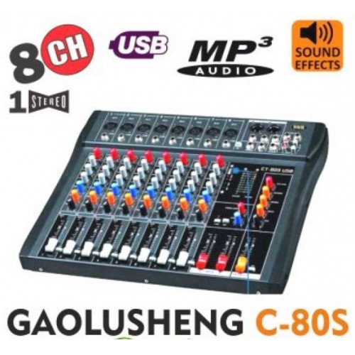 Κονσόλα Επαγγελματική GAOLUSHENG C-80S USB/FX/BLUETOOTH