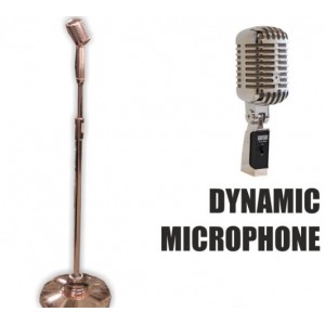 Επίχρυσο Δυναμικό Μικρόφωνο με κινούμενη βάση