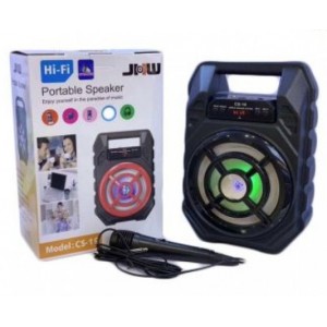 CS-19 Φορητό Ασύρματο Ηχείο Bluetooth LED USB-SD-AUX-KARAOKE MIC-FM Radio