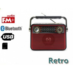 Meier M-180 BT Επαναφορτιζόμενο Ραδιόφωνο Bluetooth USB, SD Κόκκινο