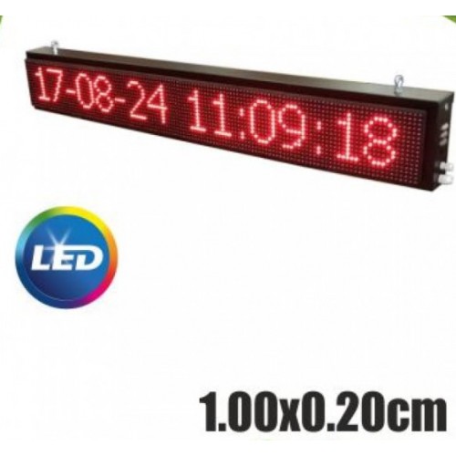 Αδιάβροχη Ηλεκτρονική Πινακίδα με Κυλιόμενη Επιγραφή LED 100x20cm