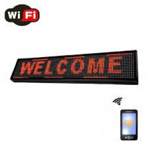 Ηλεκτρονική Πινακίδα Κυλιόμενη Επιγραφή LED WiFi Αδιάβροχη 100x20cm