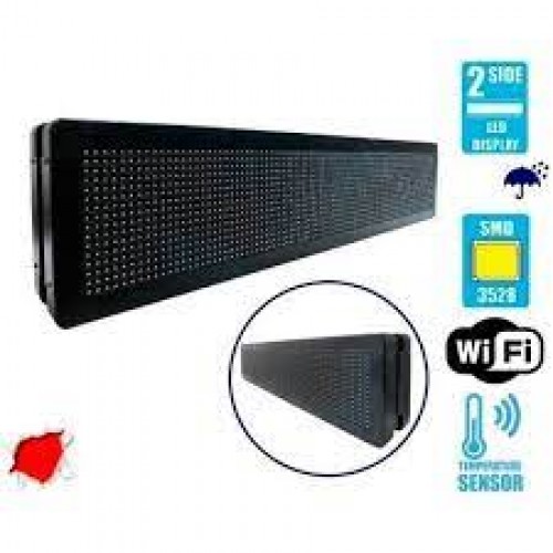 Πινακίδα LED WIFI Διπλής Όψης Aδιάβροχη 100x20cm 