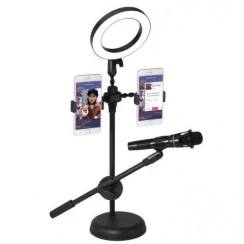 4 ΣΕ 1 Βάσεις κινητού τηλεφώνου γραφείου για μικρόφωνα με LED RING