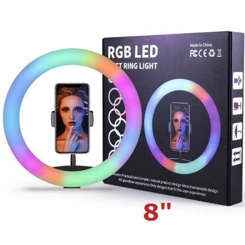 RGB LED 8" Ring Light Φωτογραφία-βίντεο Tik Tok QA-RG35 20.5cm