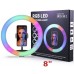 RGB LED 8" Ring Light Φωτογραφία-βίντεο Tik Tok QA-RG35 20.5cm