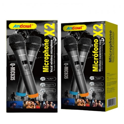 Andowl Ασύρματα Μικρόφωνα x2 Q-MIC635 – Vocal Wireless Microphone x2