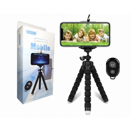EZRA ΤΡΙΠΟΔΟ ΕΥΚΑΜΠΤΗ FLEXIBLE TRIPODS ΜΑΥΡΗ ST-03
