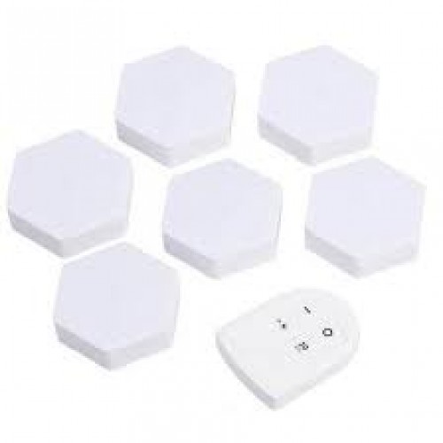 Εξαγωνικό Επιτοίχιο Φωτιστικό LED Σετ hexagon remote led 6τμχ