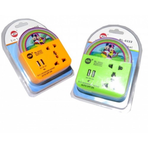 Αυτόματο φως κρεβατοκάμαρας-χωλ φορτιστή USB-υποδοχή 3 ακίδων θήκη κινητού RL022