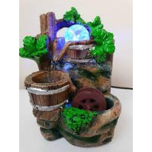  Διακοσμητικό Συντριβάνι Feng Shui με Τρεχούμενο Νερό και Πολύχρωμο Φωτισμό 20cm