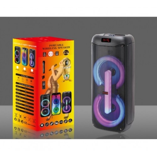 ΦΟΡΗΤΟ ΗΧΕΙΟ SUBWOOFER 2x8'' ΜΕ ΣΥΣΤΗΜΑ ΚΑΡΑΟΚΕ GY-5049