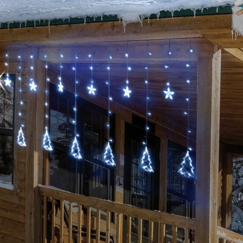 Χριστουγεννιάτικα Φωτάκια Κουρτίνα Δεντράκια & Αστεράκια Ψυχρό Χρώμα 3M 