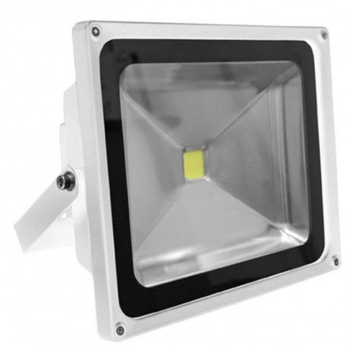 Προβολέας με led COB 50W 230V λευκός 3100k θερμό φως 3750Lm αλουμινίου στεγανός IP65