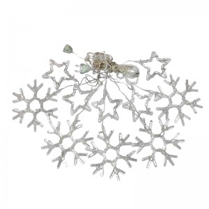 Χριστουγεννιάτικα Φωτάκια Κουρτίνα Χιονονιφάδες & Αστεράκια 3M