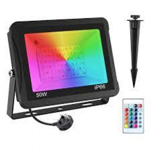 RGB LED Flood Lights Ρύθμισης Χρώματος Αδιάβροχα 50W Ασύρματο χειριστήριο