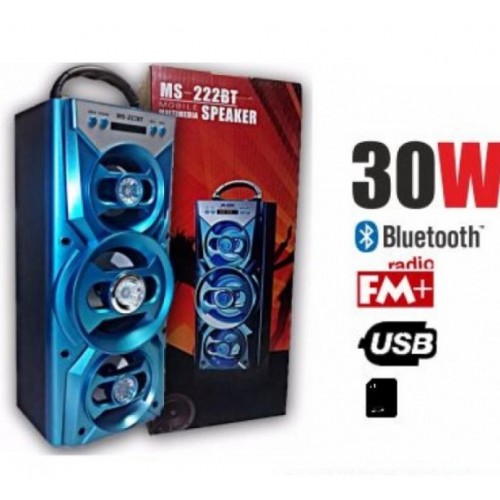 Φορητό ηχείο MS - 222BT με κρυφό φωτισμό Bluetooth / LED - Μαύρο 