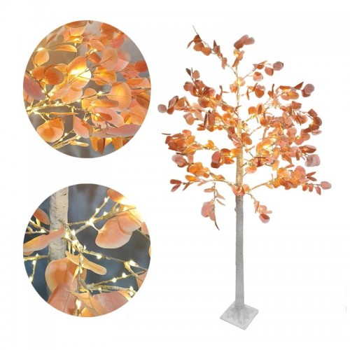 Led Φωτιζόμενο Δέντρο Λευκό με Πορτοκαλί Φύλλα 180cm