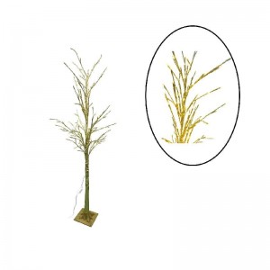 Led Φωτιζόμενο Χριστουγεννιάτικο Δέντρο Χρυσό Με Θερμό Φωτισμό 1.50m