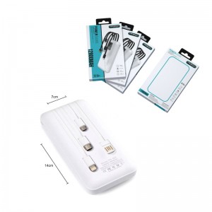 Treqa TR-931 Power bank 10000Mah με ενσωματωμένα καλώδια φόρτισης & θύρα USB-A