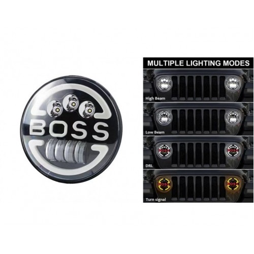 LED ΦΑΝΑΡΙ 7''/30W ΜΕ ΒΥΣΜΑ H4 C68