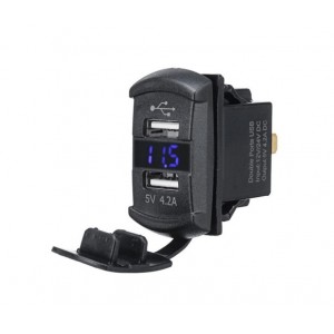 ΔΙΠΛΗ ΘΥΡΑ USB ΜΕ ΨΗΦΙΑΚΟ ΒΟΛΤΟΜΕΤΡΟ W16396-1