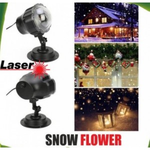 Snow Flower Νυχτερινός Χριστουγεννιάτικος Φωτισμός Laser RGB