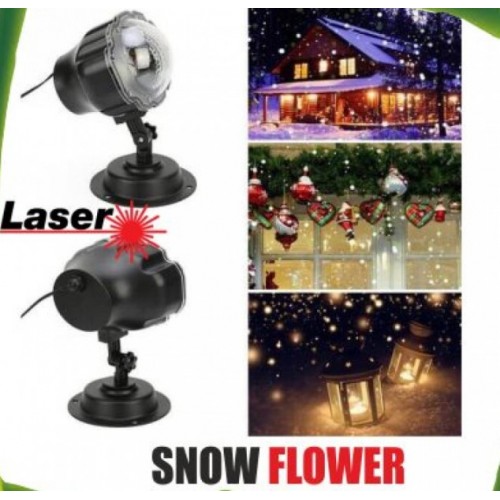 Snow Flower Νυχτερινός Χριστουγεννιάτικος Φωτισμός Laser RGB