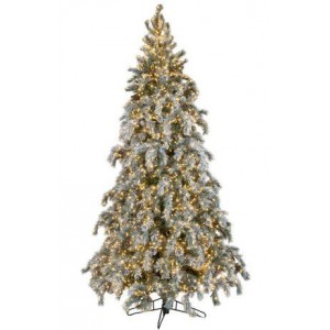 TR2-A Έτοιμα Στολισμένα-Φωτιζόμενα χριστουγεννιάτικα δένδρα-άσπρο στολισμό 1.5μ.