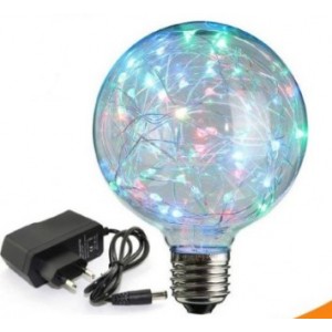 Χριστουγεννιάτικη Διακοσμητική Λάμπα LED Πολύχρωμα Λαμπάκια RGB 220V 14.5cm