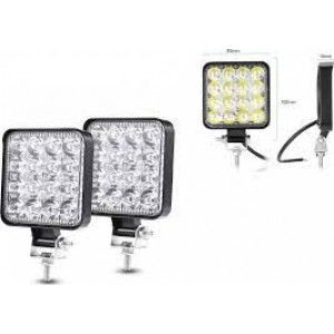 Ζευγάρι LED 48W τετράγωνοι προβολείς εργασίας αδιάβροχοι 62mm Φάρδος