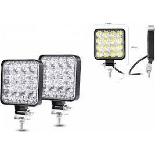 Ζευγάρι LED 48W τετράγωνοι προβολείς εργασίας αδιάβροχοι 62mm Φάρδος Ζευγάρι LED 48W τετράγωνοι προβολείς εργασίας αδιάβροχοι 62mm Φάρδος