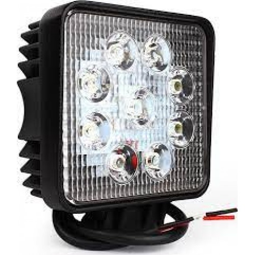 Προβολέας αυτοκινήτου τετράγωνος 27W με 9 LED SMD 12V~24V