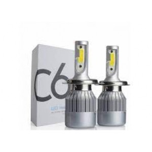  H4 C6 LED Φώτα Αυτοκινήτου Kit 36W 3800LM 6000Κ