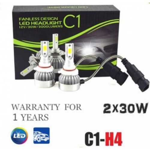 LED Φώτα Αυτοκινήτου Η4 6000Κ C1 2x30W 6000LM CAN BUS 