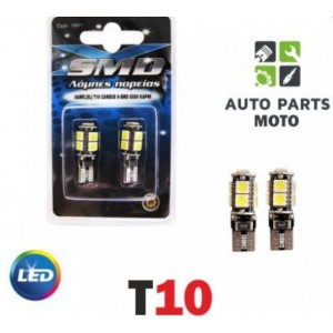 Λάμπες Led Τ10 CanBus με 9smd (Καρφί) 2τμχ Autoline 13971