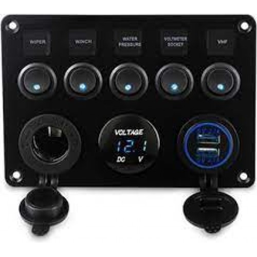 Αδιάβροχο ψηφιακό Panel Marine Διακόπτες – βολτόμετρο – USB 12V LEEPE Αδιάβροχο ψηφιακό Panel Marine Διακόπτες – βολτόμετρο – USB 12V LEEPE