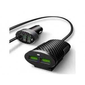 ΕΑ27 2in1 Φορτιστής Αυτοκινήτου με 4 Θύρες USB & Καλώδιο Επέκτασης 