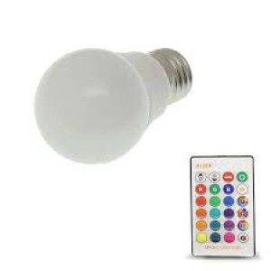 LED E27 3W RGB 220V με ασύρματο χειριστήριο OEM