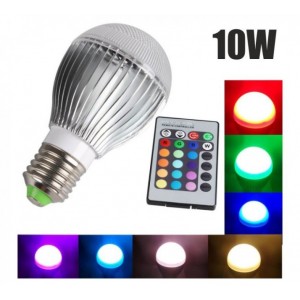 Λαμπτήρας LED Α60 E27 10 Watt RGB με Τηλεχειρισμό