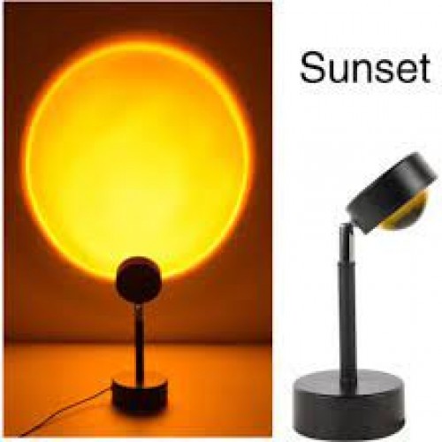 Διακοσμητικό Φωτιστικό LED Επιτραπέζιο Sunset Lamp σε Μαύρο Χρώμα